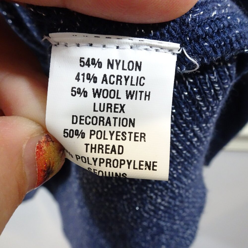 Blink Blue Sequin Turtleneck Sweater Size 3x Soft… - image 4